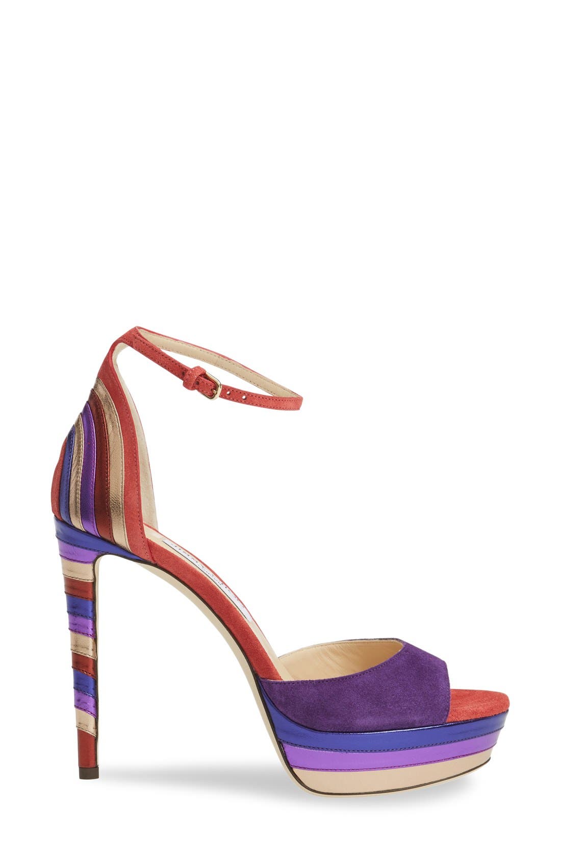 'Max' Platform Sandal, Alternate, color, PURPLE/ PINK LEATHER