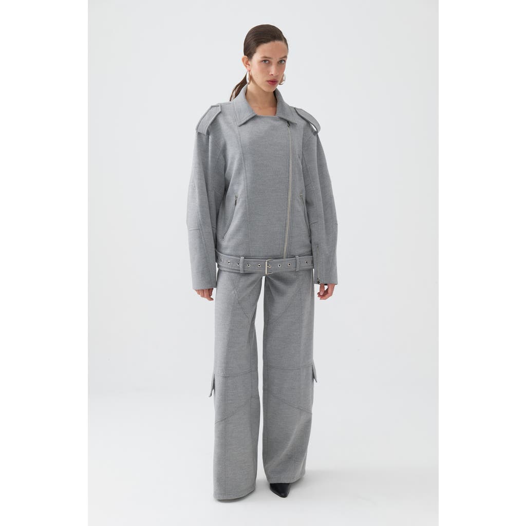 Nocturne Oversized Double-breasted Coat In Grey