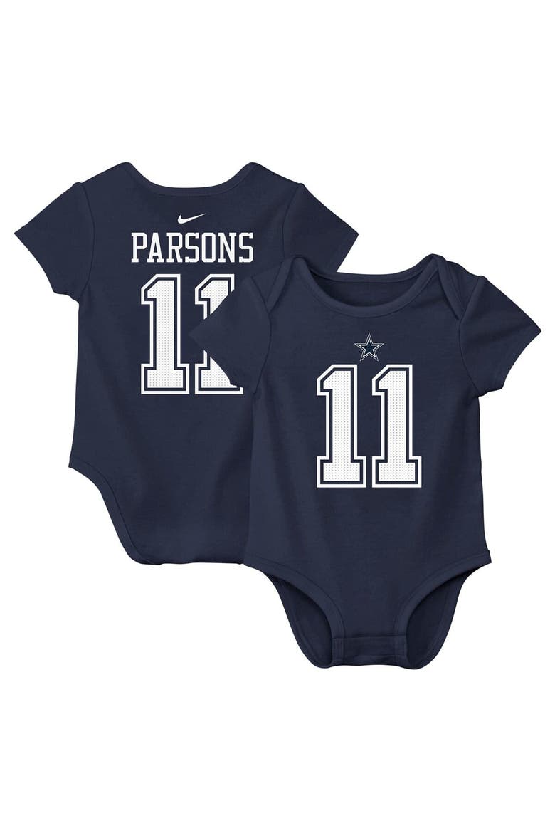 Newborn & Infant Nike Micah Parsons Navy Dallas Cowboys Player Name & Number Bodysuit, Main, color, Navy