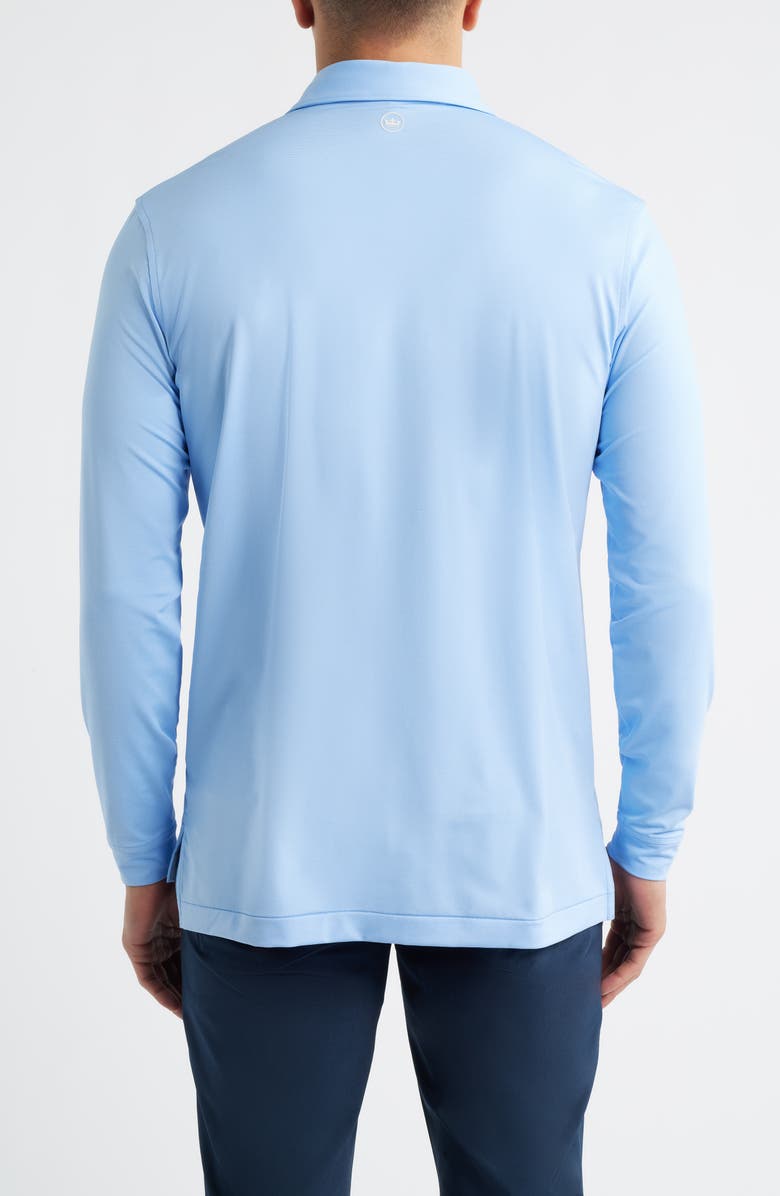 Peter Millar Holden Solid Long Sleeve Performance Polo, Alternate, color, Bluebird