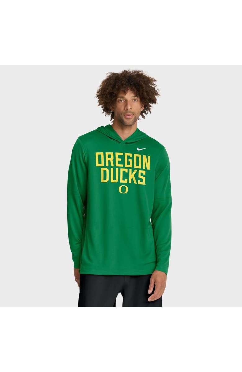 Nike Men's Nike Green Oregon Ducks 2025 Sideline Performance Long Sleeve Hoodie T-Shirt, Main, color, Green