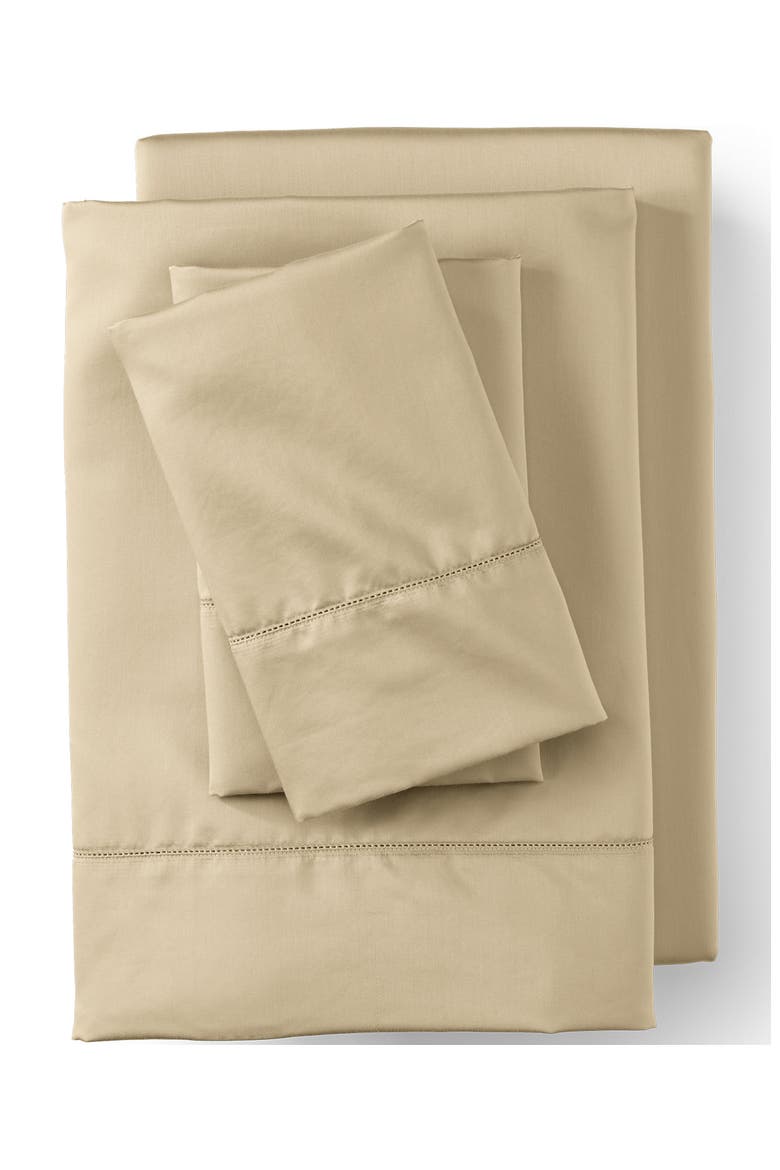 700 Thread Count Luxe Sateen Egyptian Cotton No Iron Bed Sheet Set, Main, color, Pale Flax
