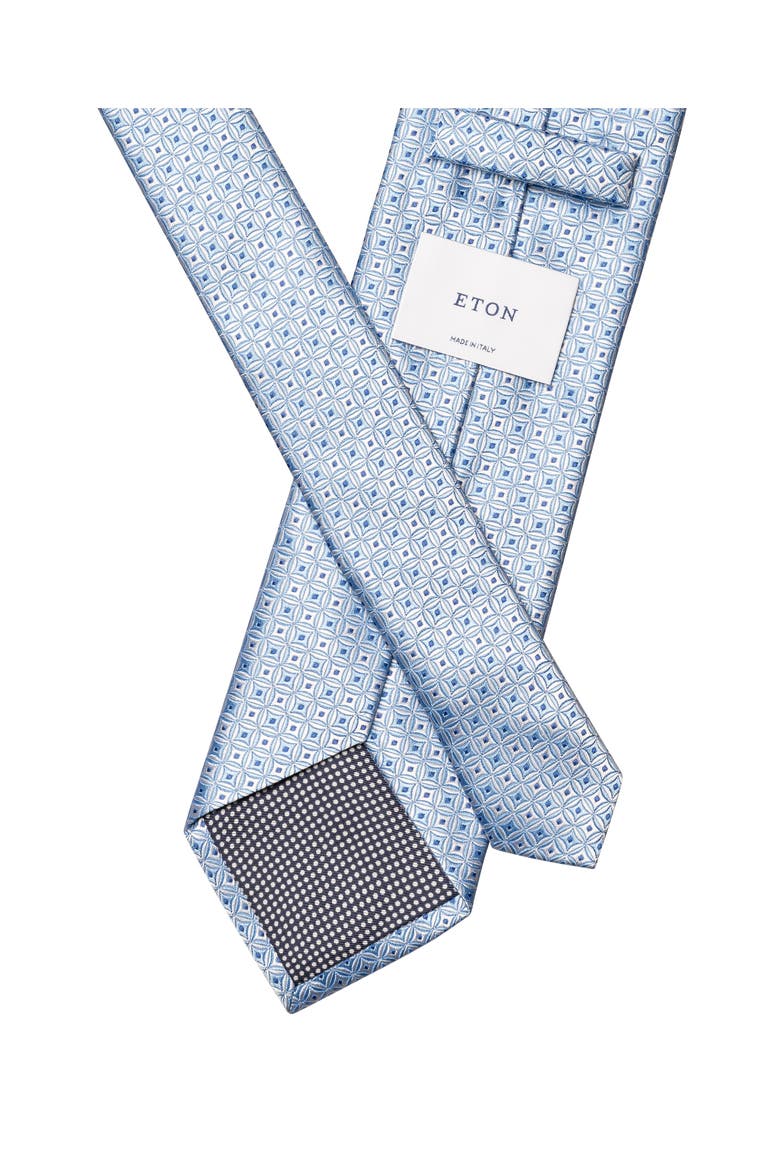 Geometric Silk Jacquard Tie, Alternate, color, MEDIUM BLUE