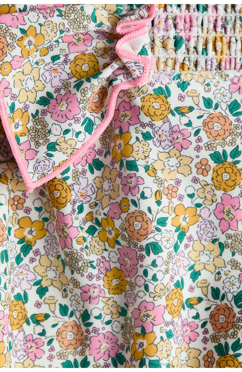 H&M Frill-trimmed Swimsuit, Alternate, color, Yellow/Floral