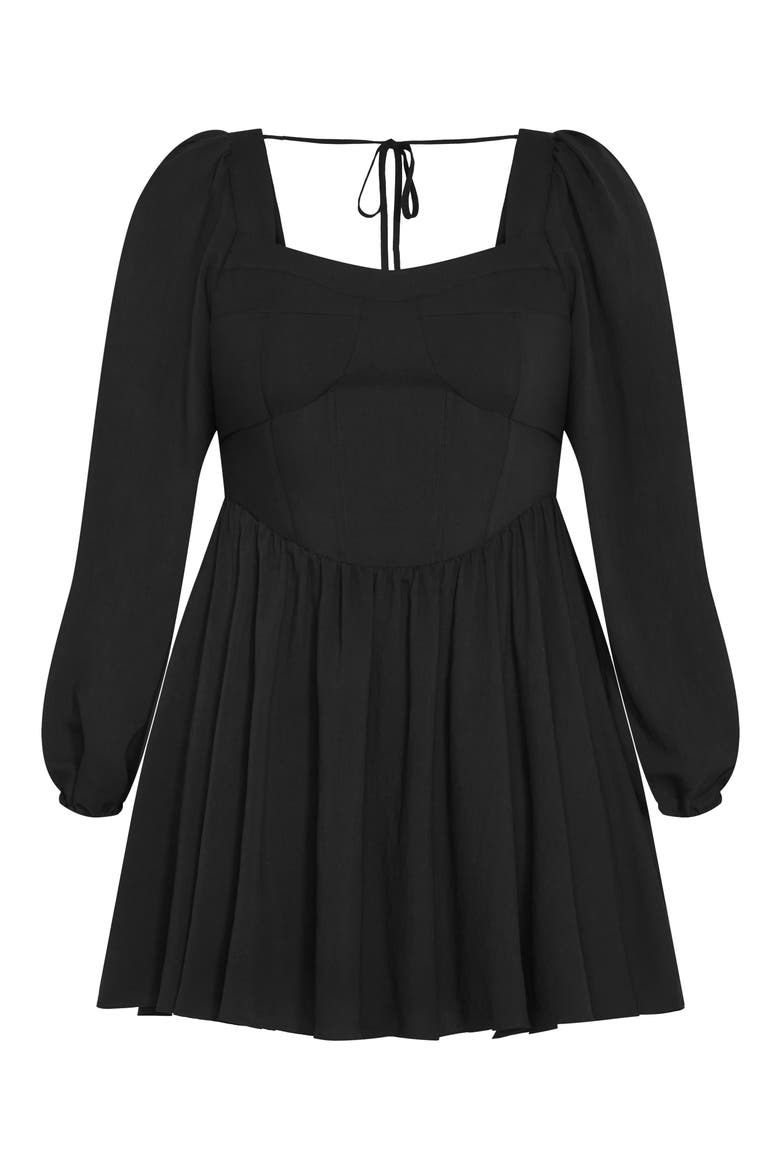 Cordelia Long Sleeve Minidress, Alternate, color, BLACK