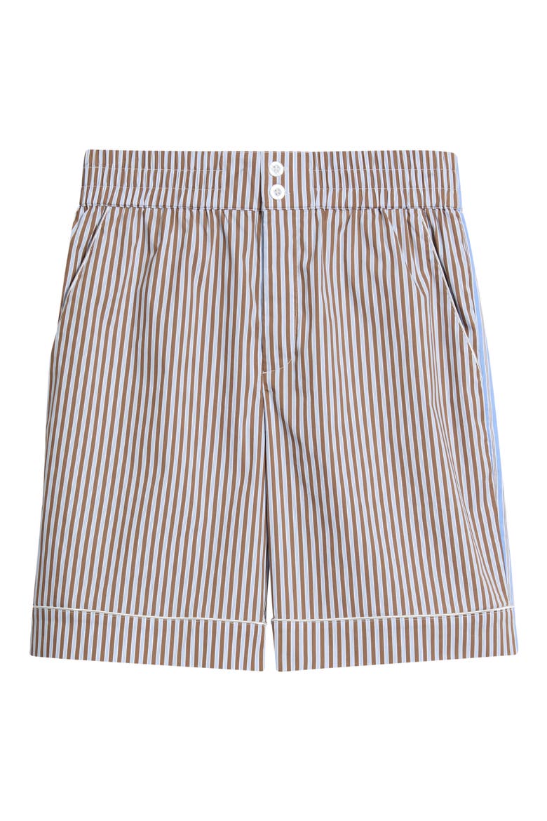 Stripe Stretch Cotton Blend Elastic Waist Shorts, Alternate, color, RUBBER