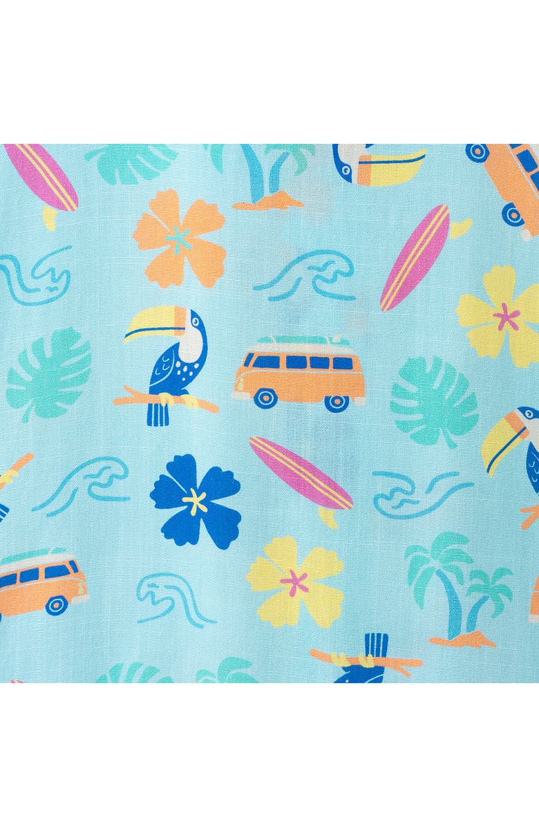 Andy & Evan Kids' Short Sleeve Button-Up Shirt & Shorts Set, Alternate, color, Aqua Beach