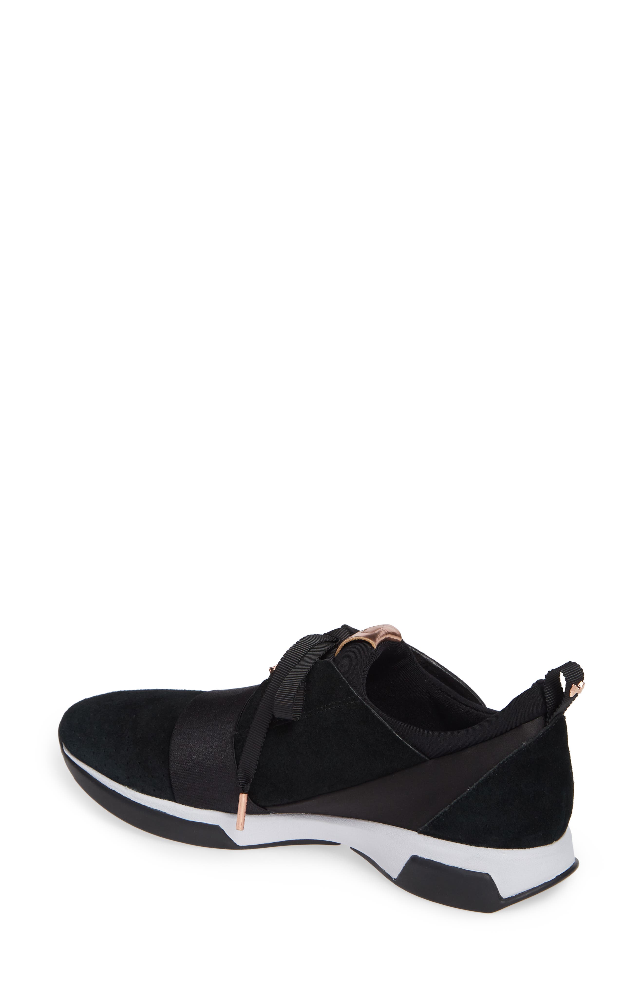 Cepap Sneaker, Alternate, color, BLACK SUEDE/ SATIN