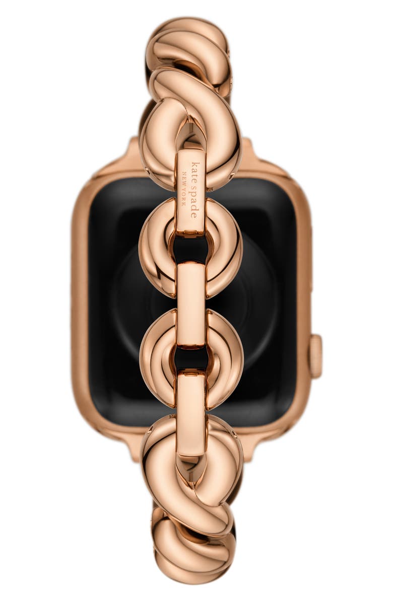 Kate Spade New York twist 16mm stainless steel apple watch<sup>®</sup> watchband, Alternate, color, Rose Gold