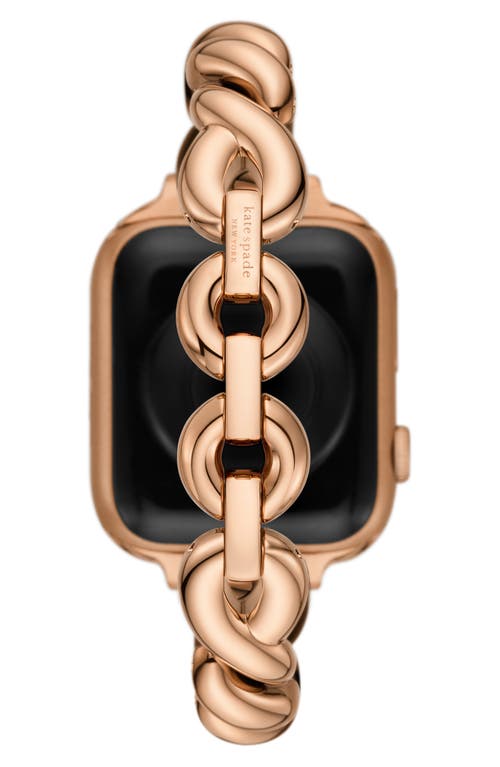 Kate Spade New York Rose Gold-tone Stainless Steel Strap For Apple Watch, 38-45mm In Rose Gold