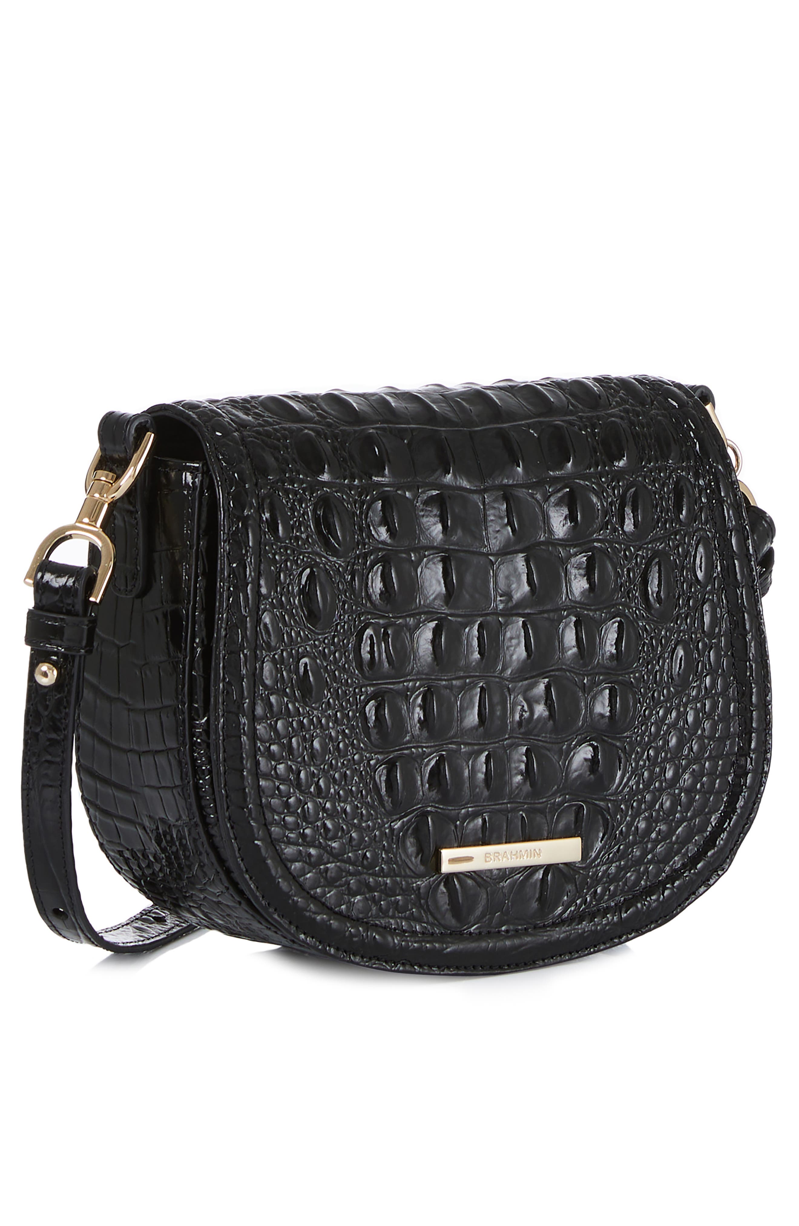 Brahmin Briar Croc Embossed Leather Crossbody Bag, Alternate, color, 
