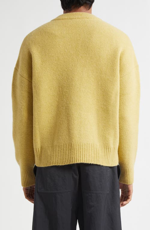 Ami Alexandre Mattiussi Ami Paris Ami De Coeur Alpaca Blend V-neck Cardigan In Yellow