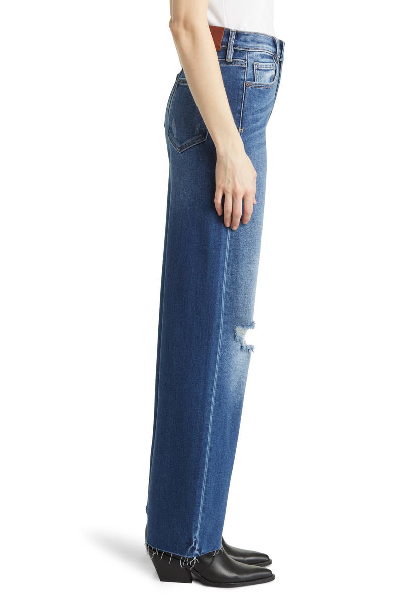 HIDDEN JEANS Ripped Straight Leg Dad Jeans, Alternate, color, Dark Wash