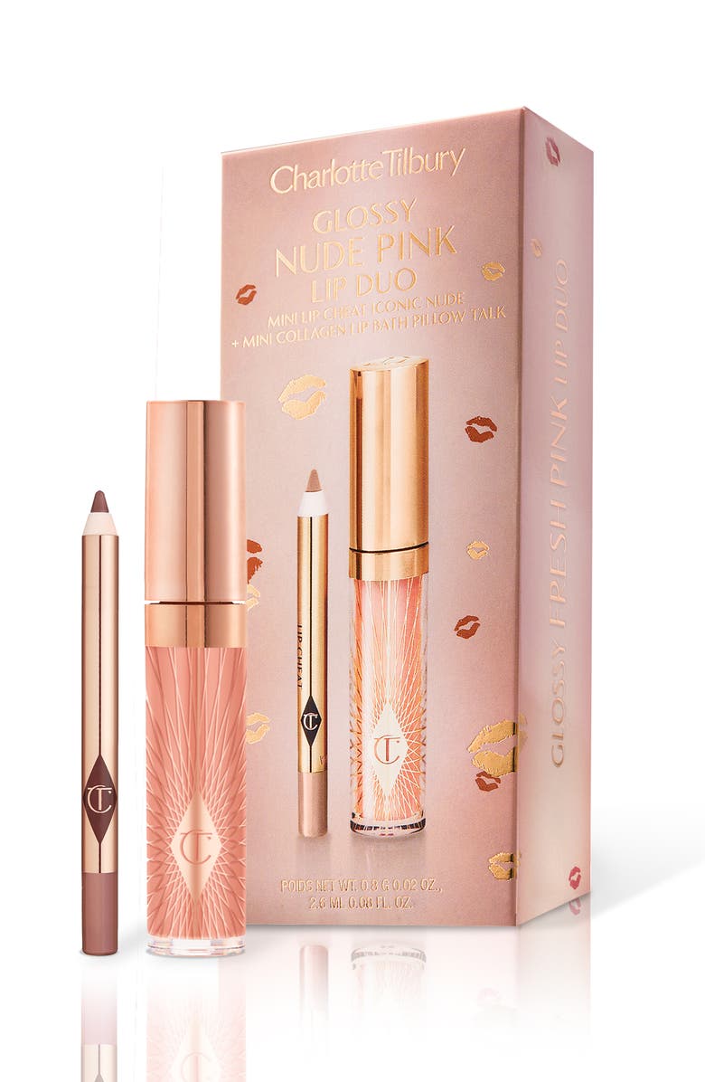 Charlotte Tilbury Glossy Lip Duo $28 Value, Main, color, Nude Pink