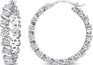 DELMAR Lab Created Moissanite Hoop Earrings