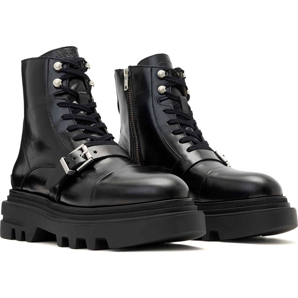 Allsaints Astrid Combat Boot In Black