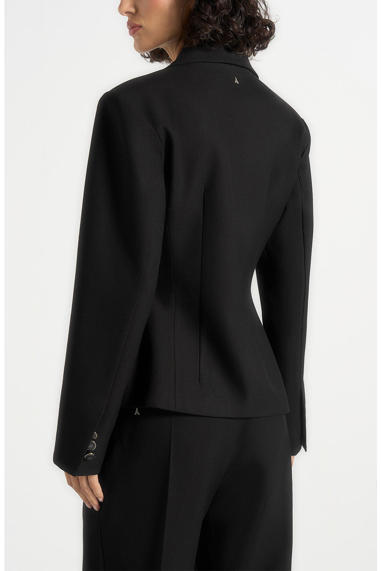Thalia Asymmetric Tailored Double Breasted Blazer, Alternate, color, Black