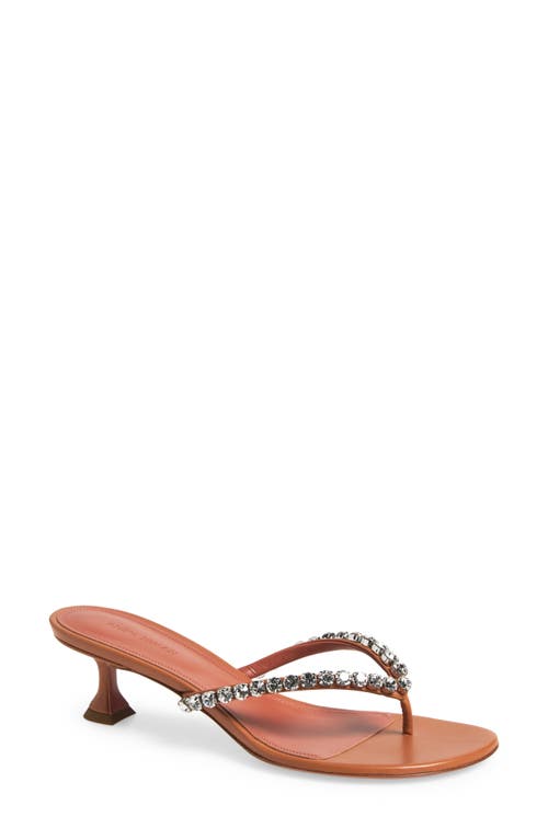 Amina Muaddi Gigi Crystalstrap Kitten Heel Sandal In Multi