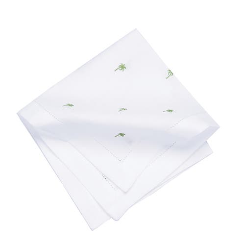 C & F Home C&f Home Green Palms Embroidered Machine Washable Hemstitch Napkins Set Of 6 In Multi