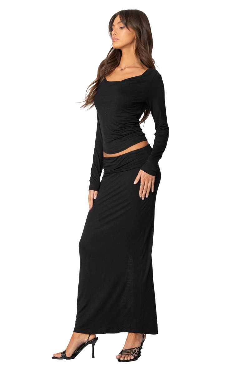 EDIKTED Johanna Long Sleeve Top, Alternate, color, Black