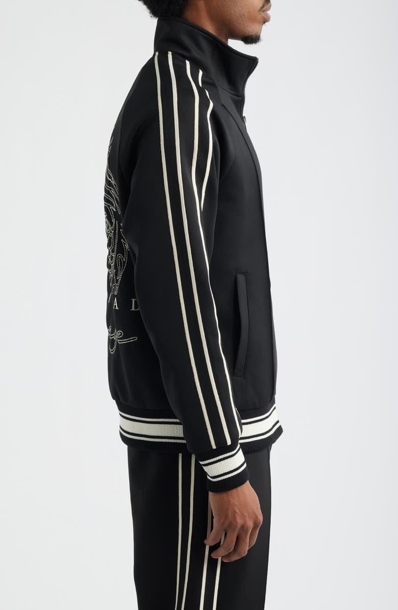 CRIMINAL DAMAGE Dragon Embroidered Track Jacket, Alternate, color, Black/ Ecru