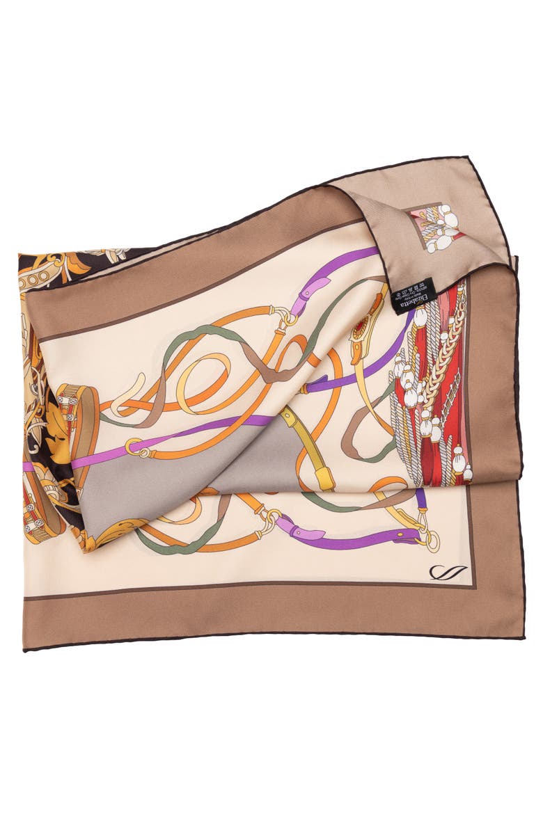 Sella Nobile - Silk Foulard for Women, Alternate, color, Tan