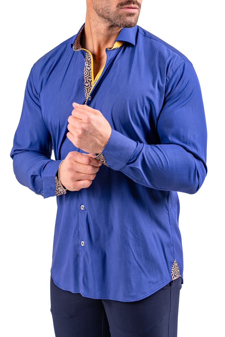 Einstein Resistance0126 Blue Button-Up Shirt, Alternate, color, BLUE