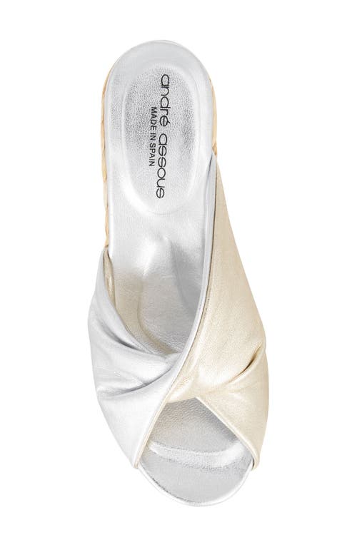 Andre Assous Merida Wedge Sandal In Metallic