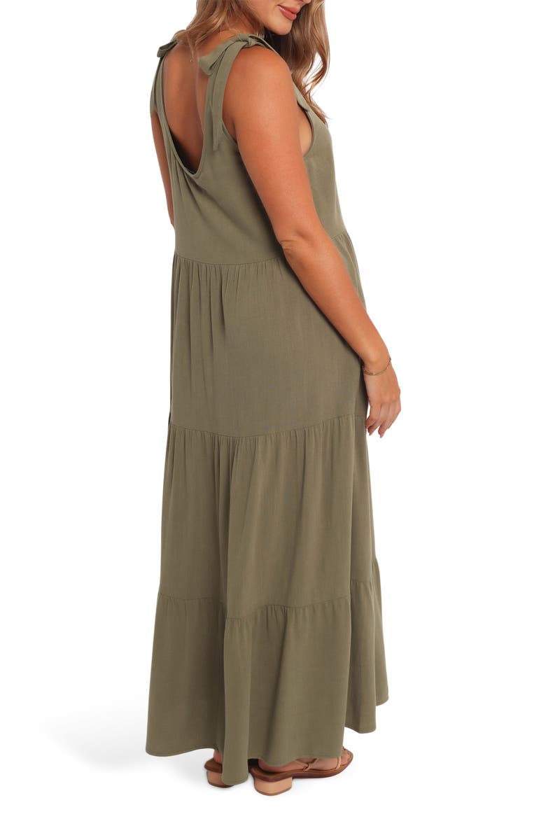 Marcy Linen Midi Dress, Alternate, color, OLIVE