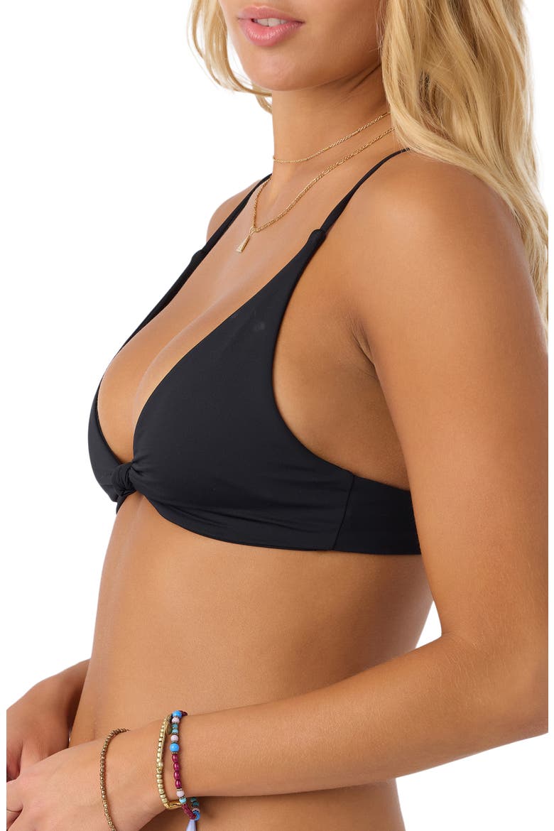 Saltwater Solids Pismo Bikini Top, Alternate, color, BLACK
