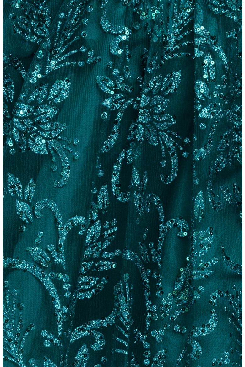 Sequin Corset Fit & Flare Cocktail Minidress, Alternate, color, TEAL