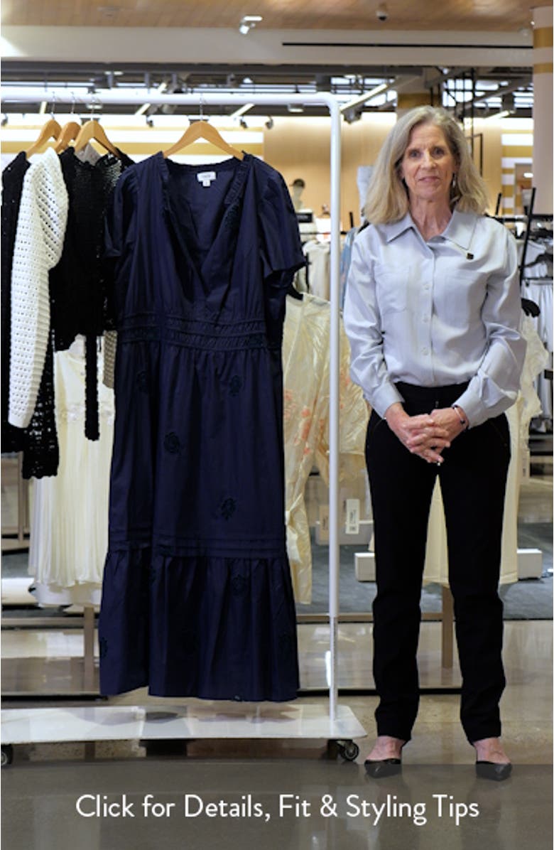 Floral Embroidered Flounce Hem Cotton Maxi Dress, sales video thumbnail