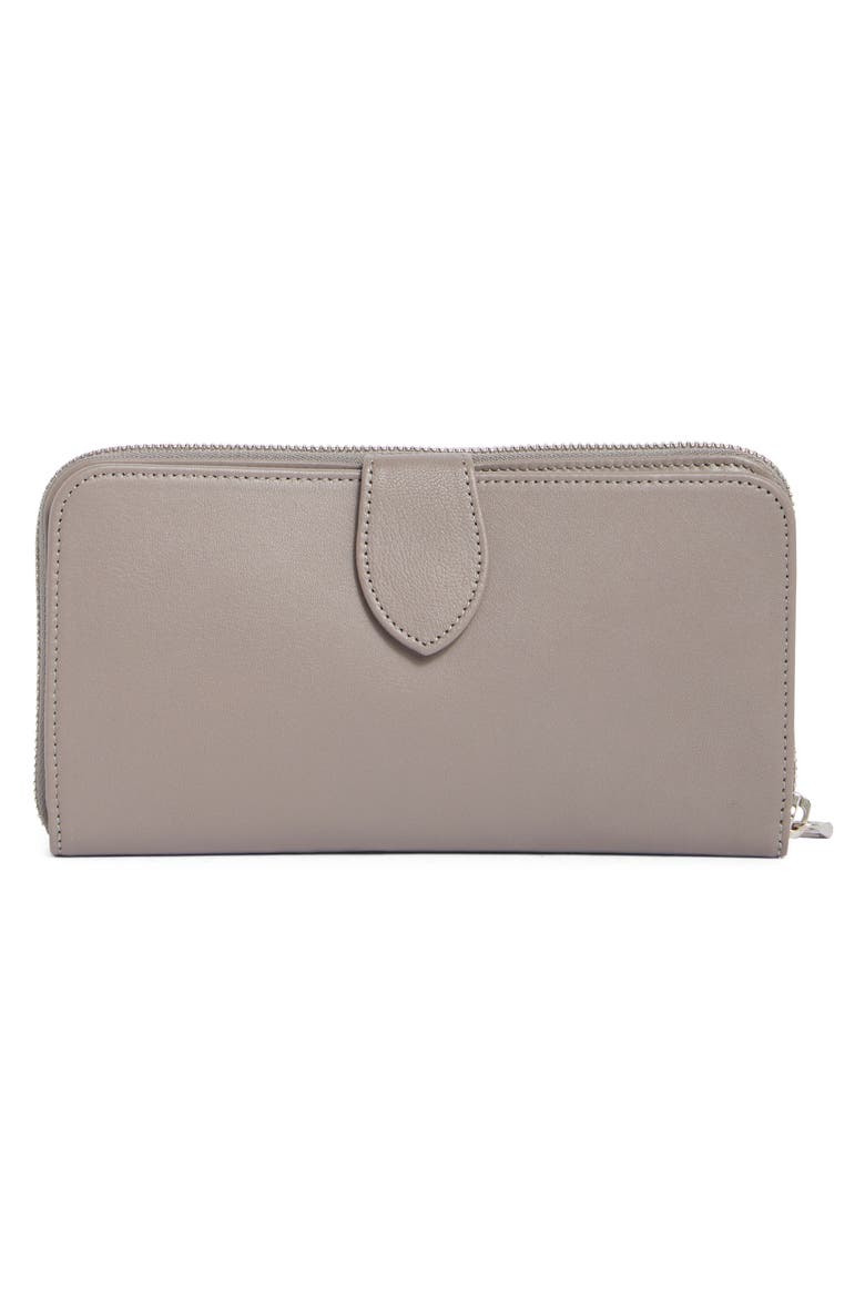 Le Pilage Cuir Large Zip Wallet, Alternate, color, PEBBLE