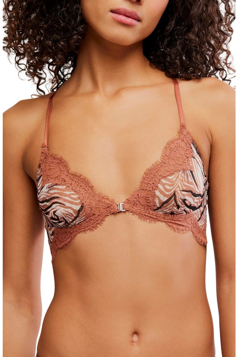 Fiona Front Close Bralette, Main, color, ZEBRA