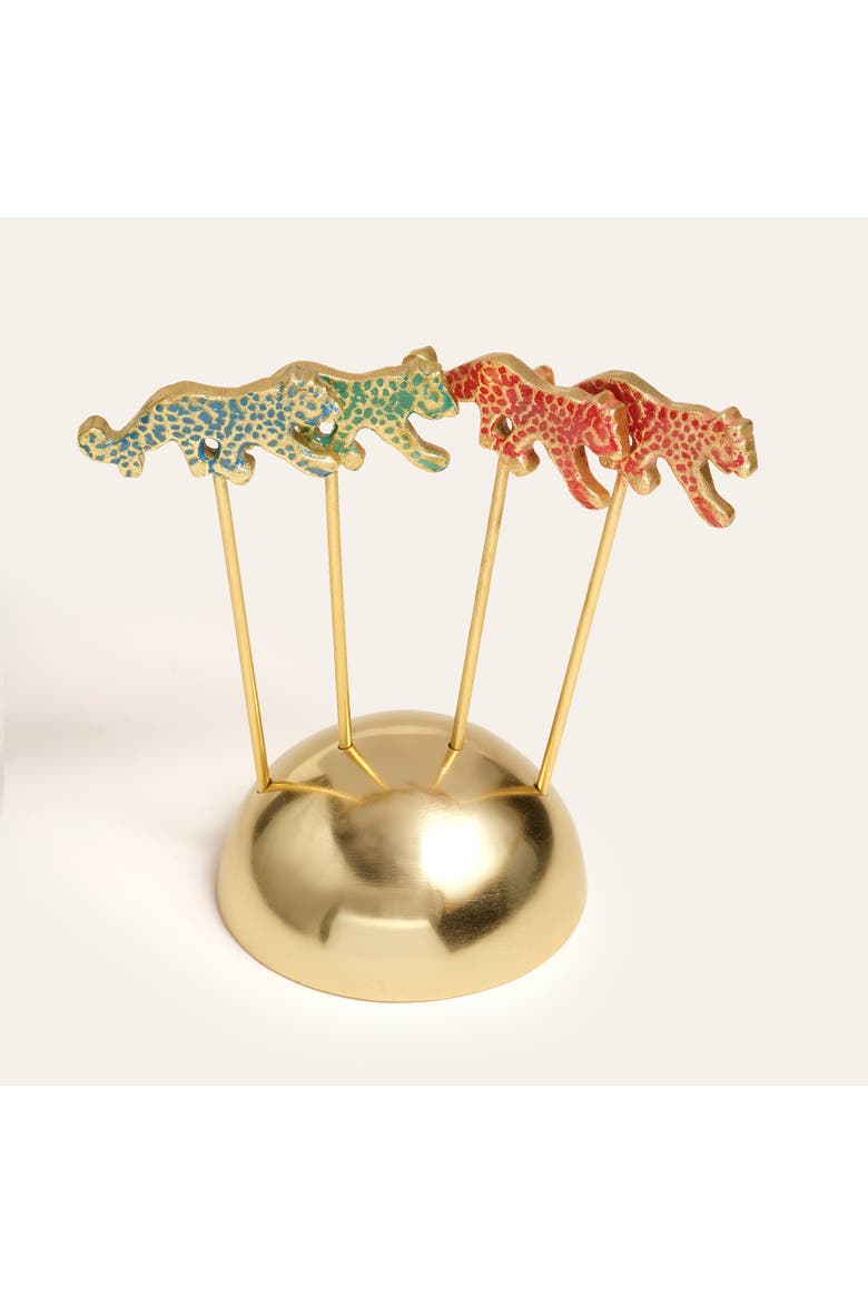 Tanda Steel Cocktail Sticks Leopar Entertaining Essential, Main, color, Metallic Gold
