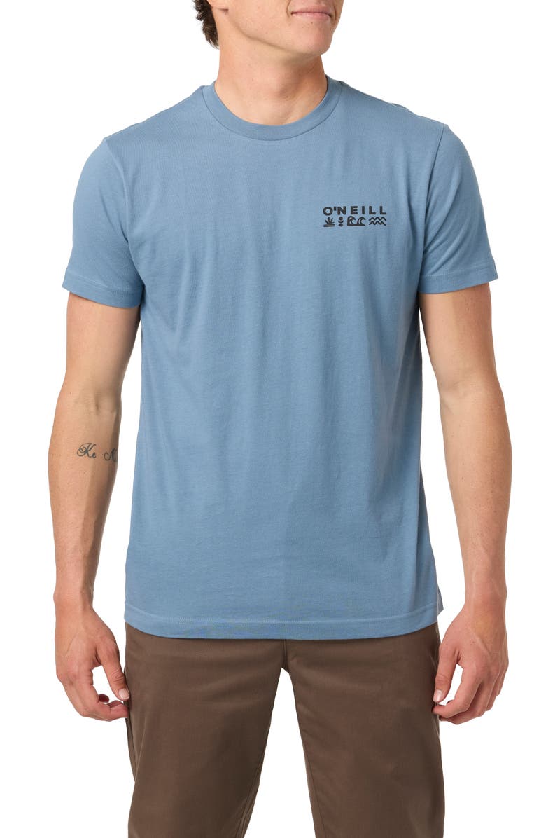 O'Neill Glyphs Graphic T-Shirt, Main, color, Blue Mirage