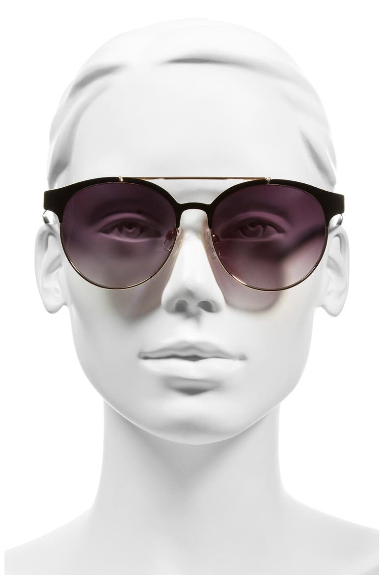 55mm Round Sunglasses, Alternate, color, BLACK/ GOLD