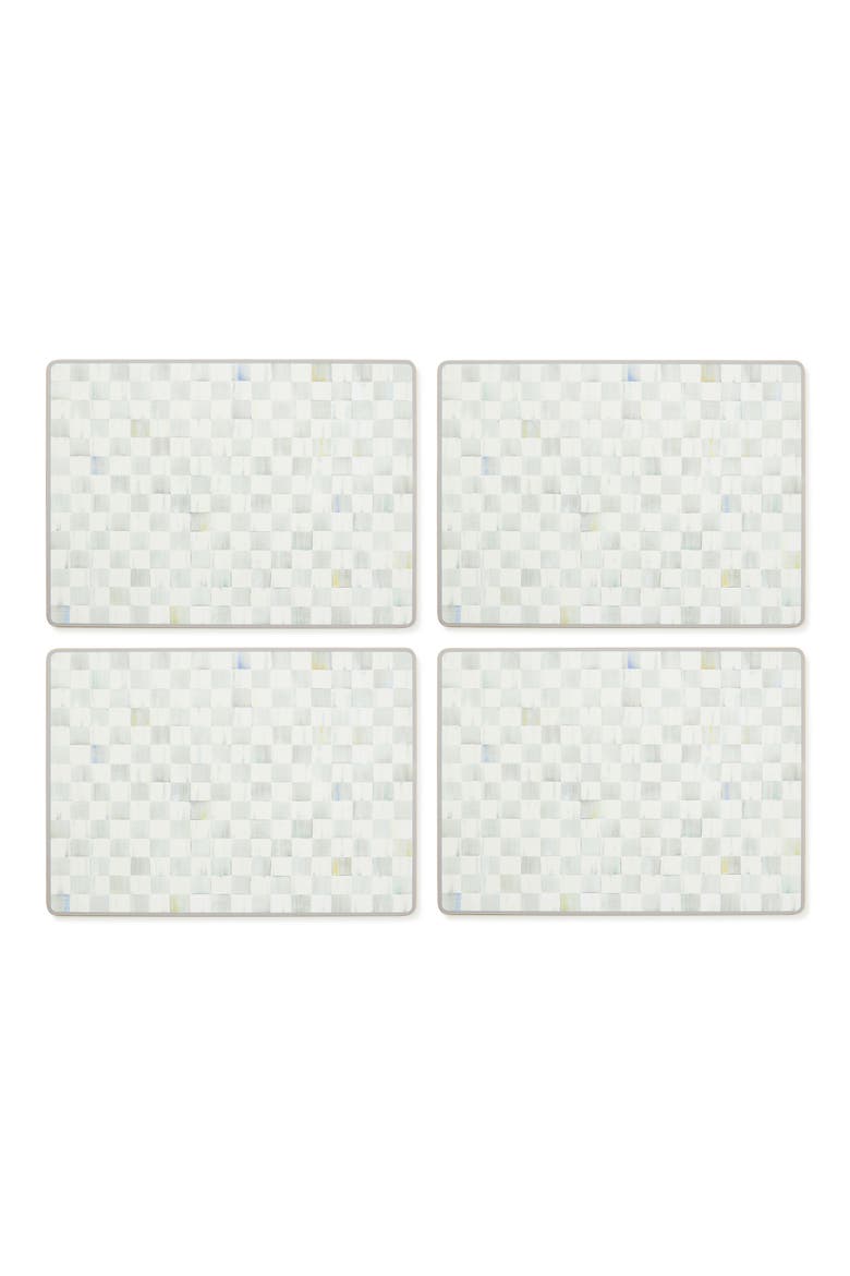 Sterling Check Set of 4 Placemats, Alternate, color, STERLING