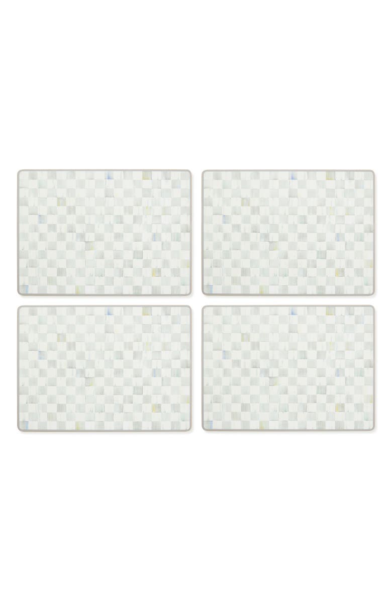 MACKENZIE CHILDS Sterling Check Set of 4 Placemats, Alternate, color, Sterling