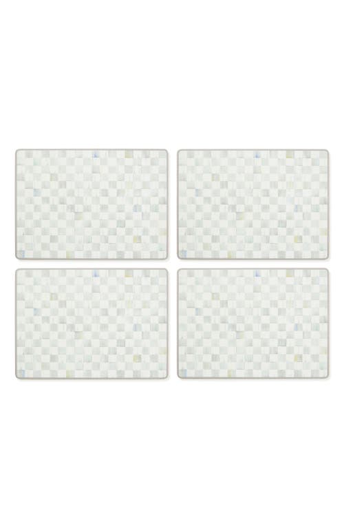 Mackenzie-childs Mackenzie Childs Sterling Check Set Of 4 Placemats In Gray