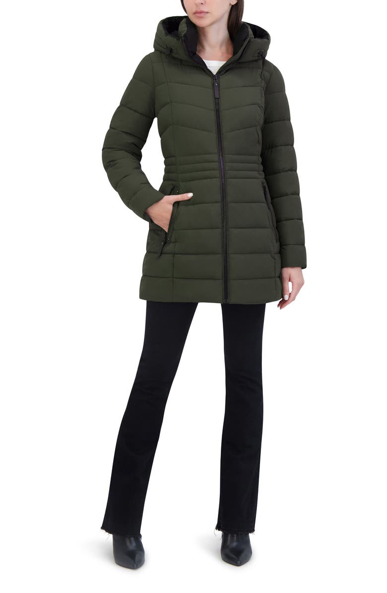Laundry by Shelli Segal Stretch Puffer Jacket, Alternate, color, Moss Green