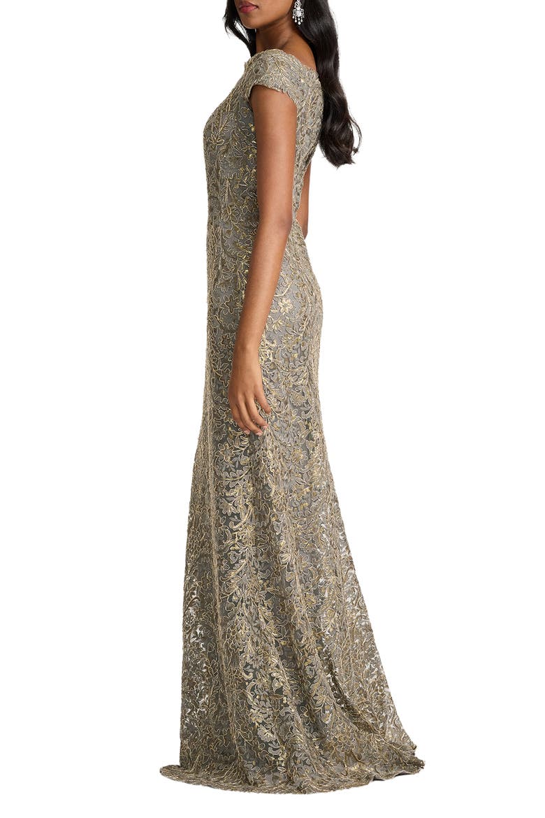 Metallic Embroidery Body-Con Gown, Alternate, color, SMOKE PEARL
