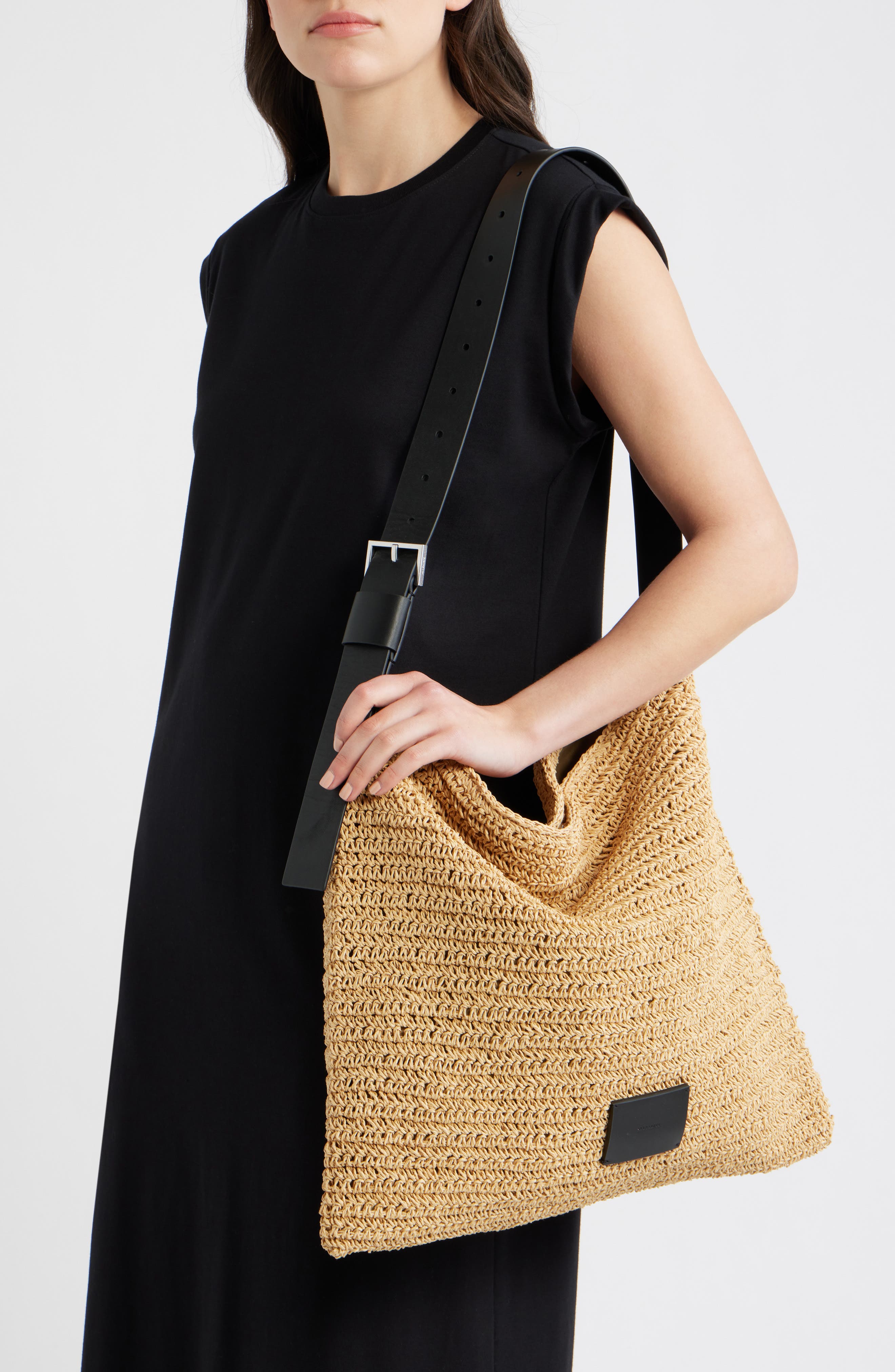 Asha Straw Shoulder Bag, Alternate, color, NATURAL