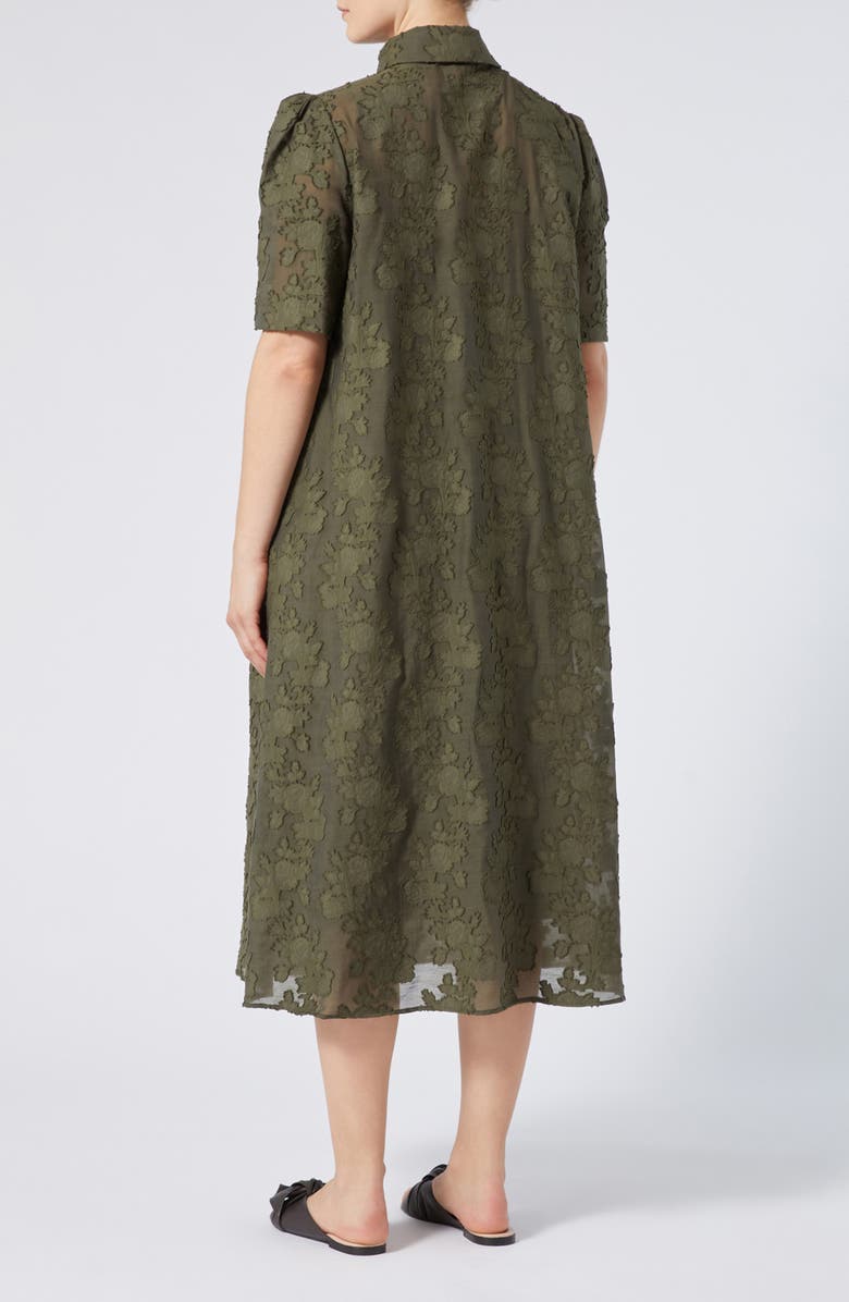 Marina Rinaldi Alain Floral Puff Sleeve Midi Dress, Alternate, color, 