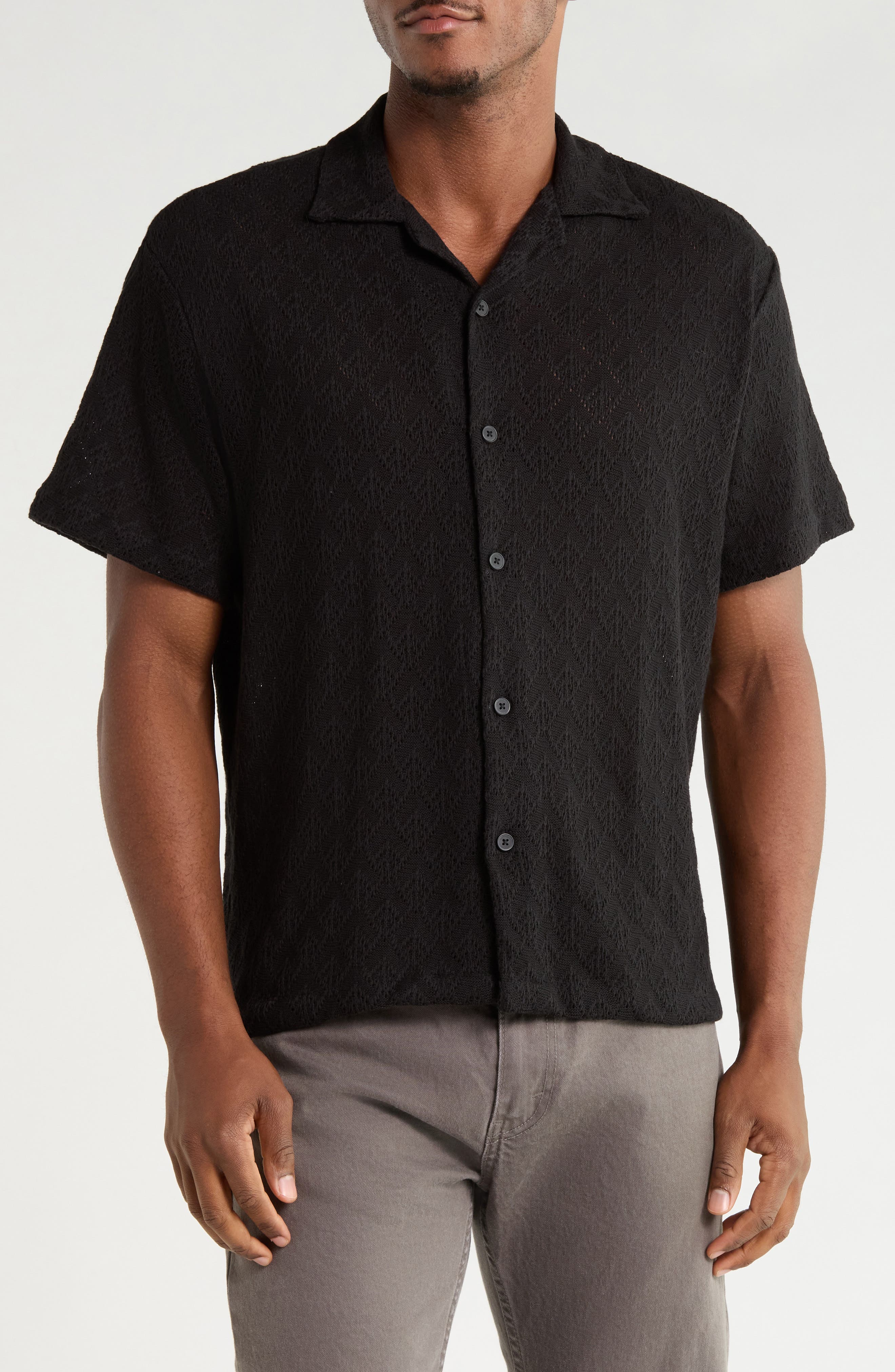 Textured Diamond Camp Shirt