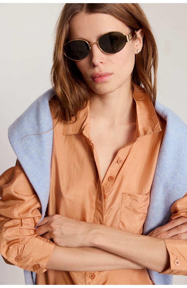 The Shirt by Rochelle Behrens The Silk Shirt, Alternate, color, Camel