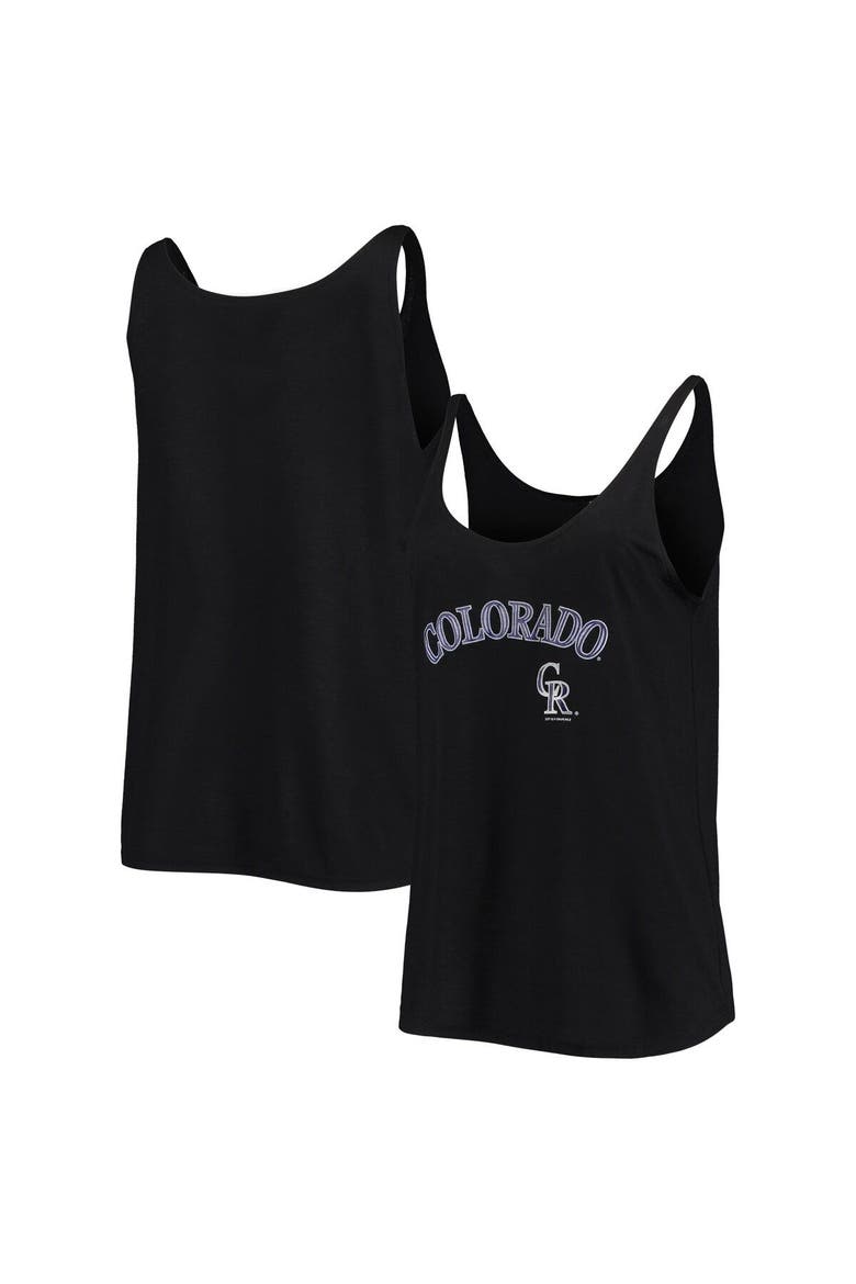 Women's Soft as a Grape Black Colorado Rockies Slouchy Tank Top, Main, color, Black
