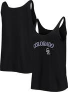 SOFT AS A GRAPE Women's Soft as a Grape Black Colorado Rockies Slouchy Tank Top