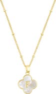 Adornia Mother-of-Pearl Clover Initial Pendant Necklace