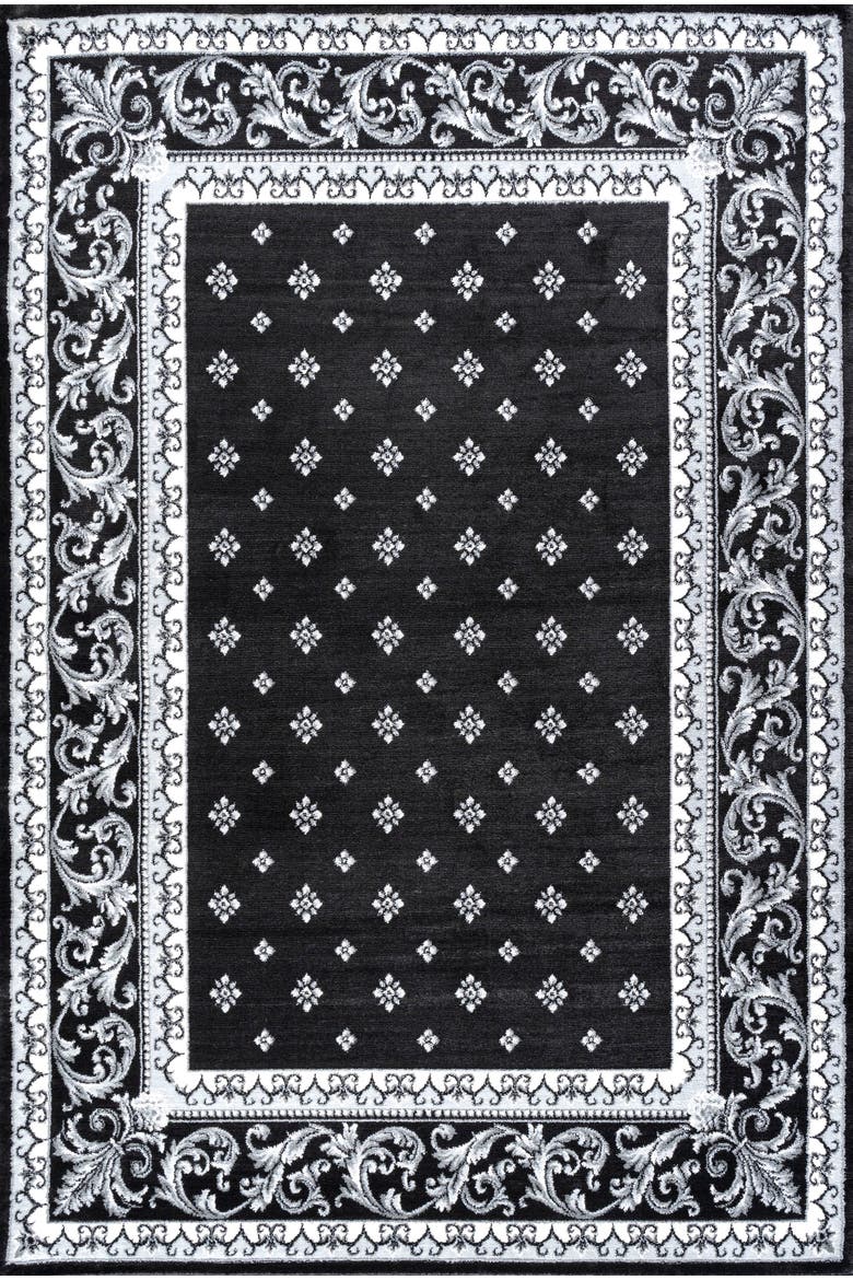 Acanthus French Border Area Rug, Main, color, Black/Gray